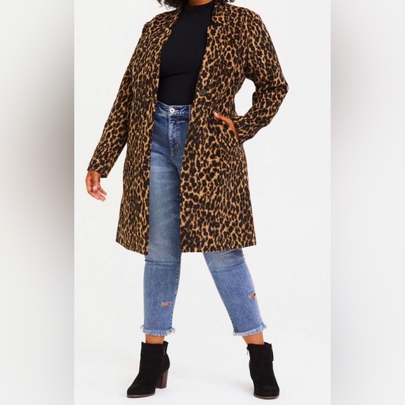 Torrid size 3X Leopard print wool car coat! Like new condition! - Picture 1 of 8